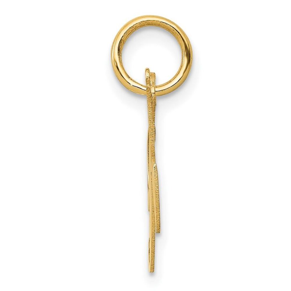 10k Yellow Gold Small Fancy Script Initial K Charm - image 2